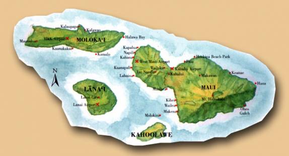 Maui e as ilhas adjacentes, no Havaí